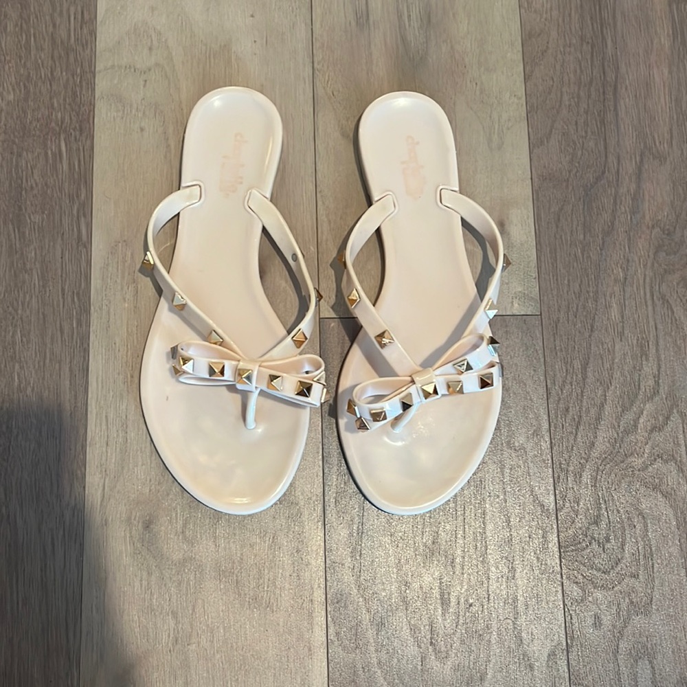 Studded Bow Sandals - Designer Inspired - Size 6